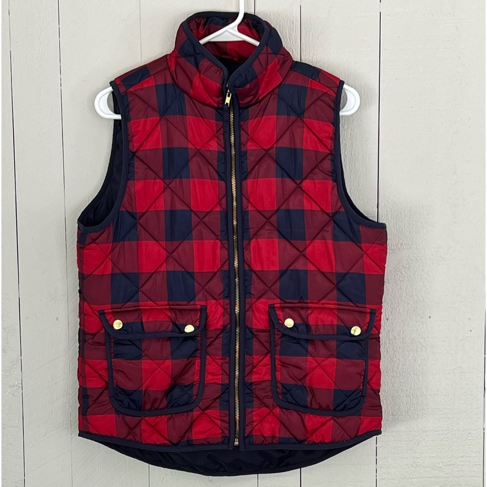 Buffalo plaid puffer vest